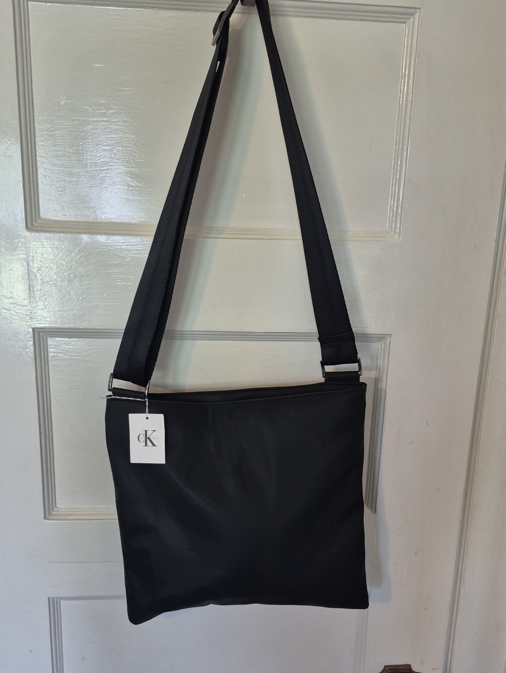 Calvin Klein Black Nylon Messenger Shoulder Bag